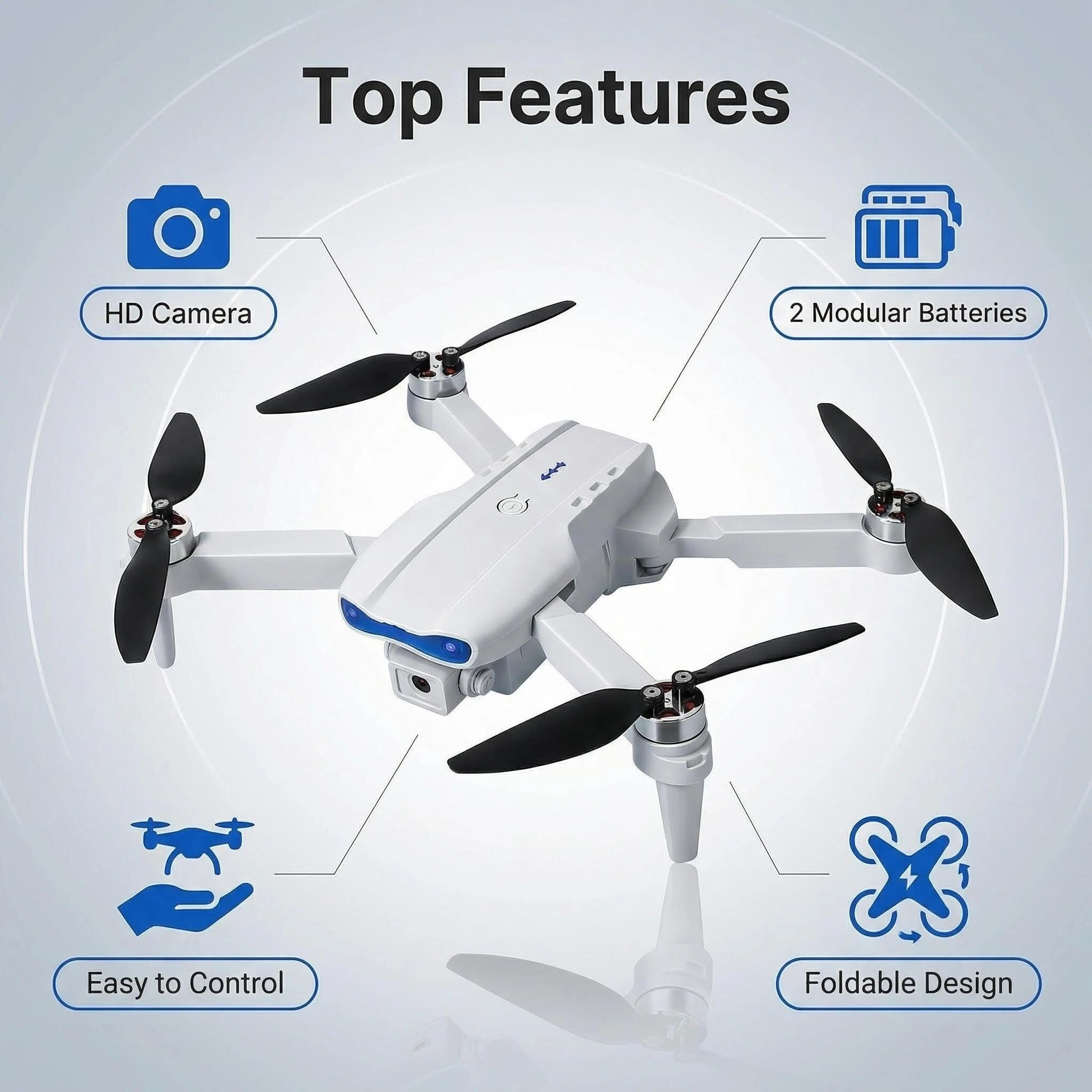 Drone z kamerą 4K EIS, 62 minuty lotu, poniżej 249 g, transmisja FPV 4KM, maks. 16 m/s, Follow-Me/Return, Quadrocopter RC dla początkujących i dorosłych