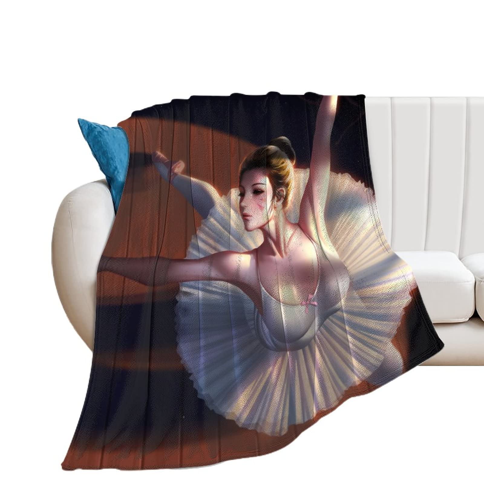 Couverture polaire ballet plaid chaud en flanelle pour soirée cocooning salon