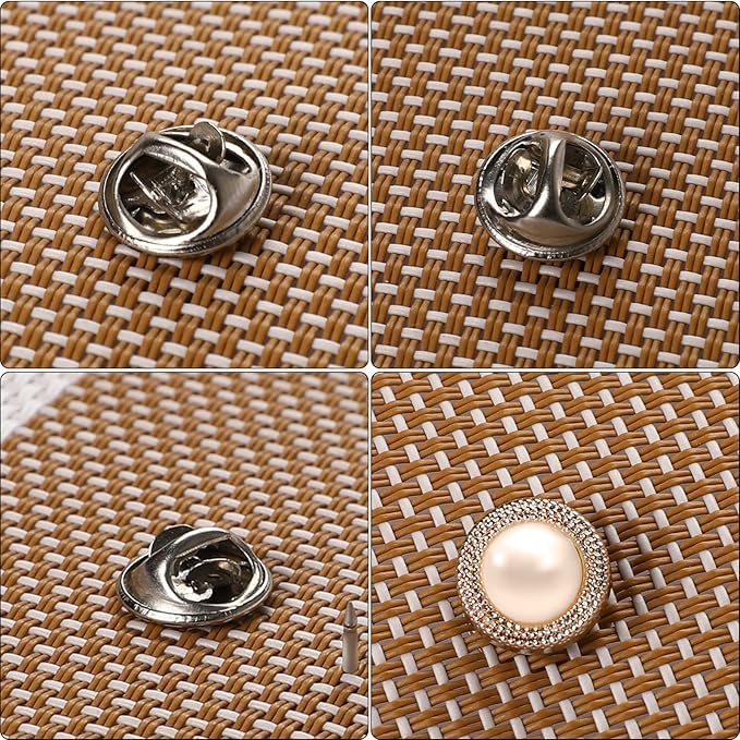 Image of PAXCOO Women Shirt Brooch Pins 30Pcs Cover Up Buttons Pins Pearl Safety Button Brooches for Women Dress Pin Rhinestone Buttons for Clothing Jeans Coat Sweater Hat Bags Decorations Clothing Accessories