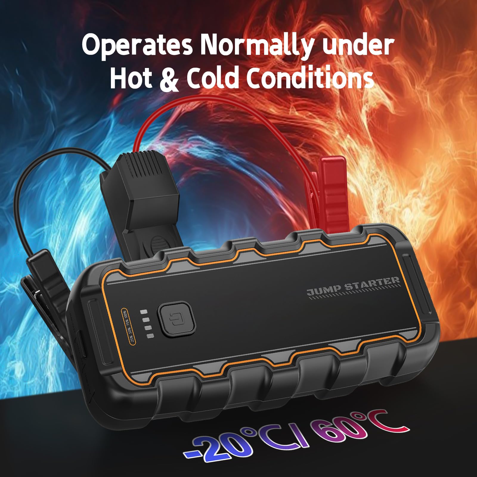Starthilfe Powerbank für Pkw 7000A (Bis Zu 6,0L Benzin Oder 3,0L Diesel), 12V Auto Starthilfe mit Bildschirm-Starthilfekabel, Fahrzeuge Auto Batterie Booster für PKW, Motorrad, Boot, usw.