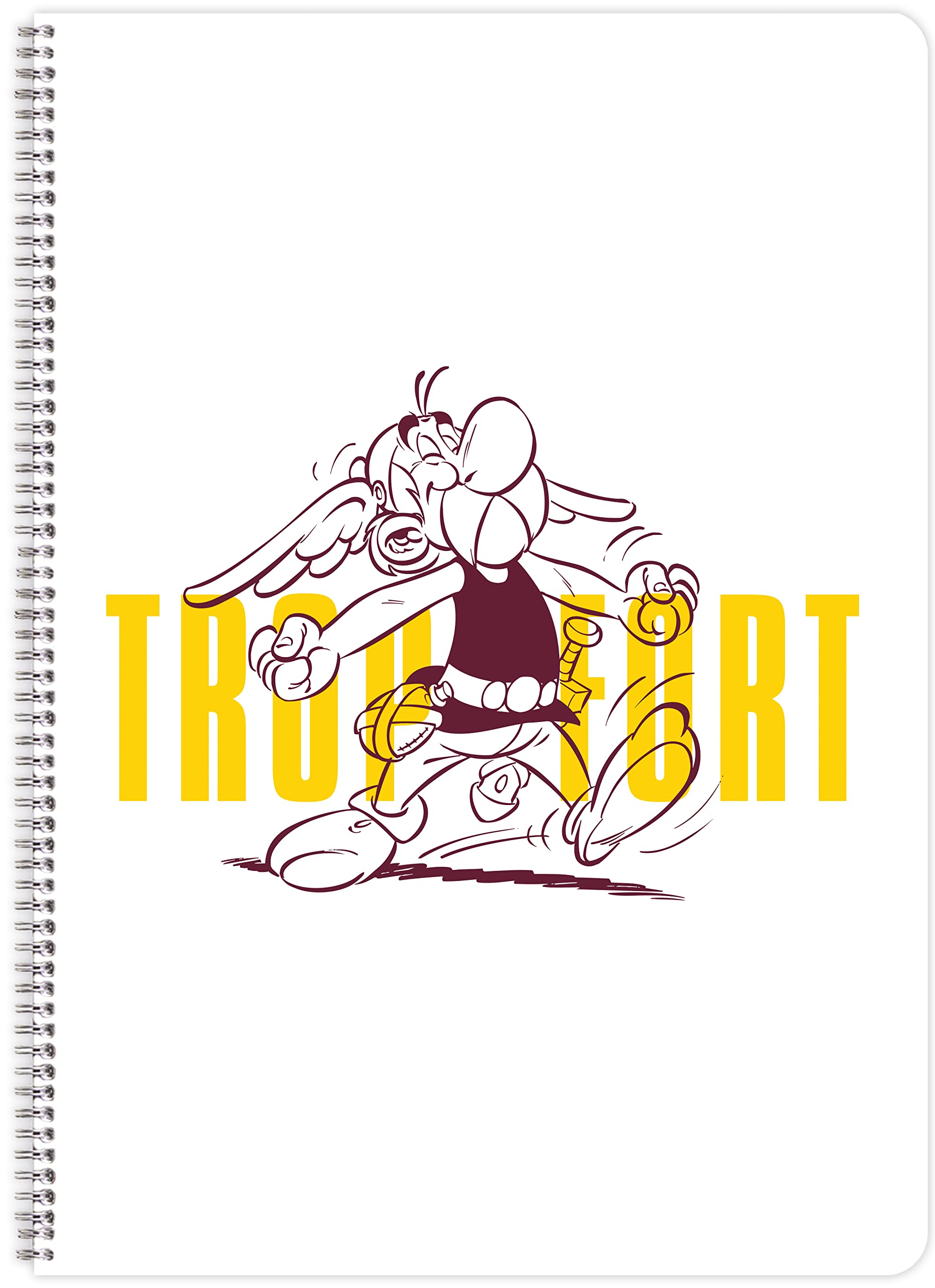 Clairefontaine 813058C - Asterix Spiral Notebook - A4 21x29.7cm 148 Lined Pages Margin White Paper 90g 1 Asterix visual and 1 Obelix visual, random delivery