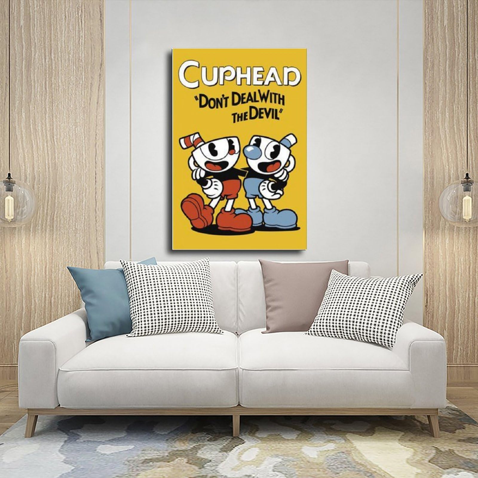 Qiuni Cuphead Game Classic 23 Impression sur toile et tableau mural 30 x 45 cm