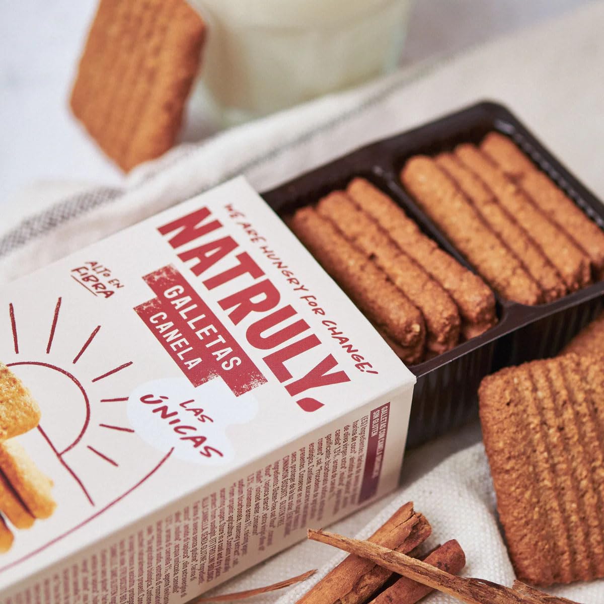 Pack 3 x Galletas con Canela Natruly Bio 125 g (375 g) | Ecológicas, veganas y sin gluten | Sin azúcares añadidos, sin edulcorantes y sin lactosa, snack crujiente