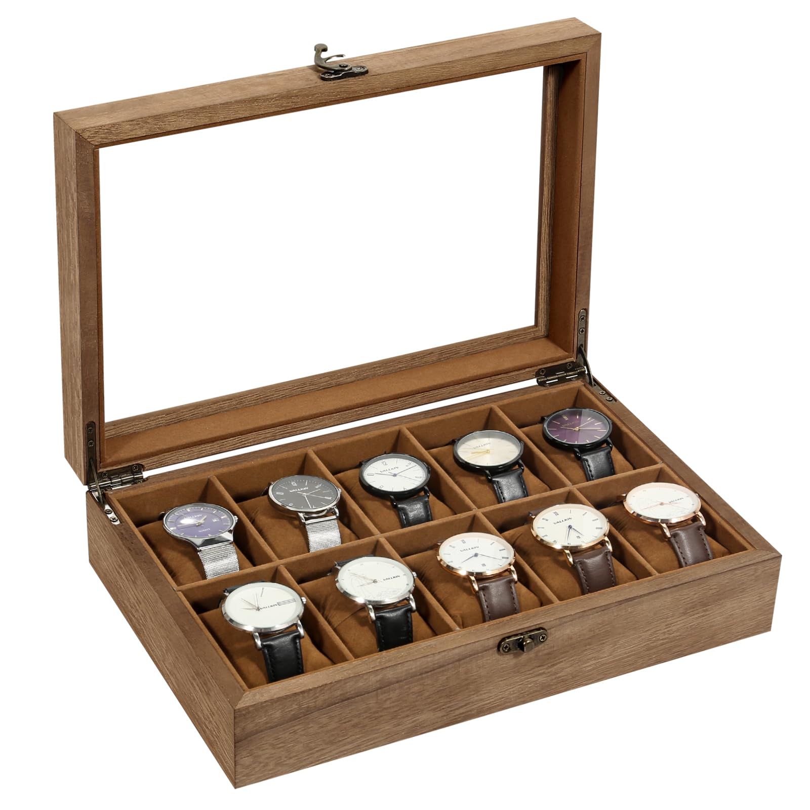 Uten Brown Wood 10 Slot Watch Box