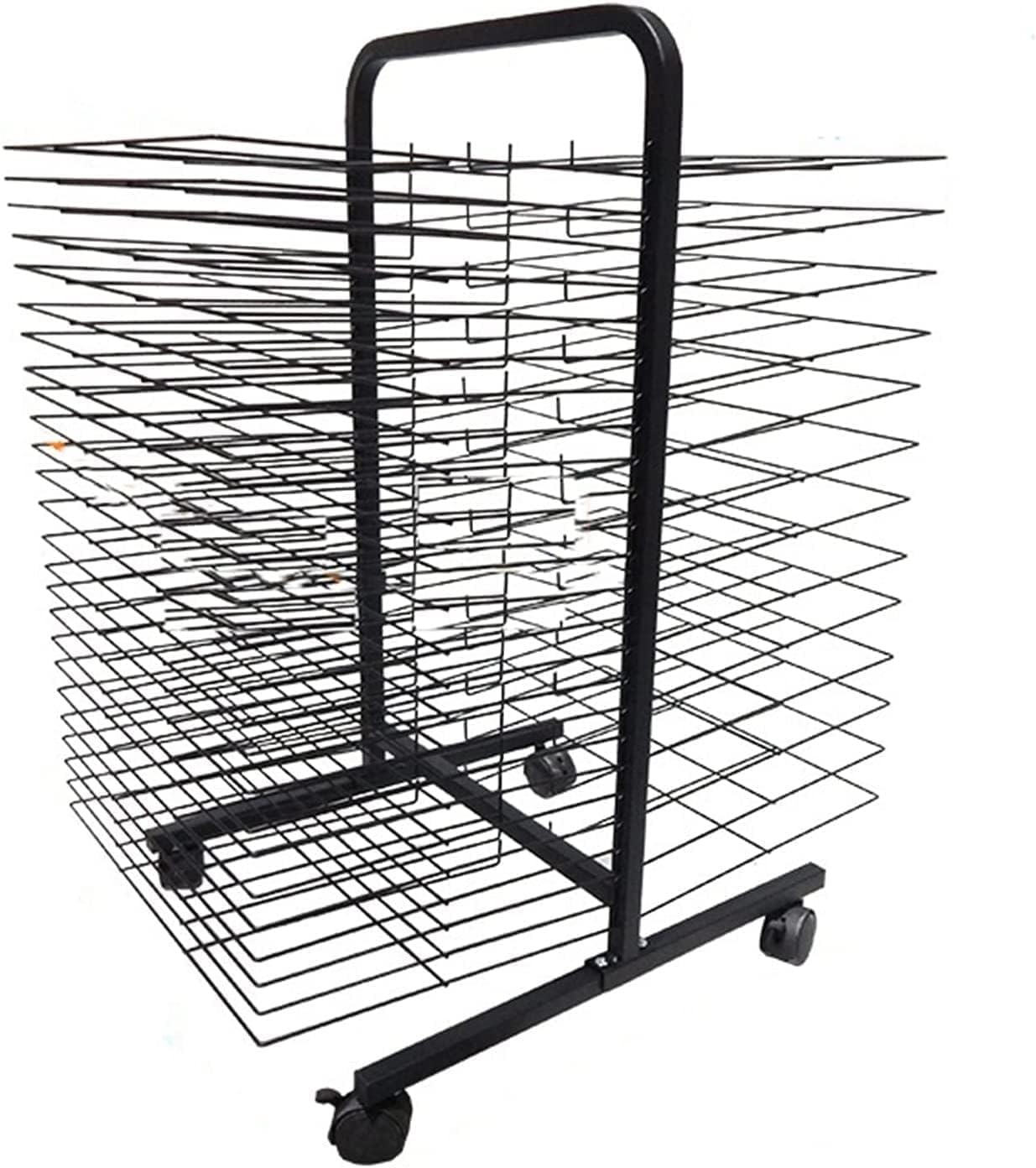JYHHGDS Mobile Art Drying Rack for Classrooms, 38 Layers Space-Saving Shelves, Double-Sided Drying Racks, Protect Artworks When Drying