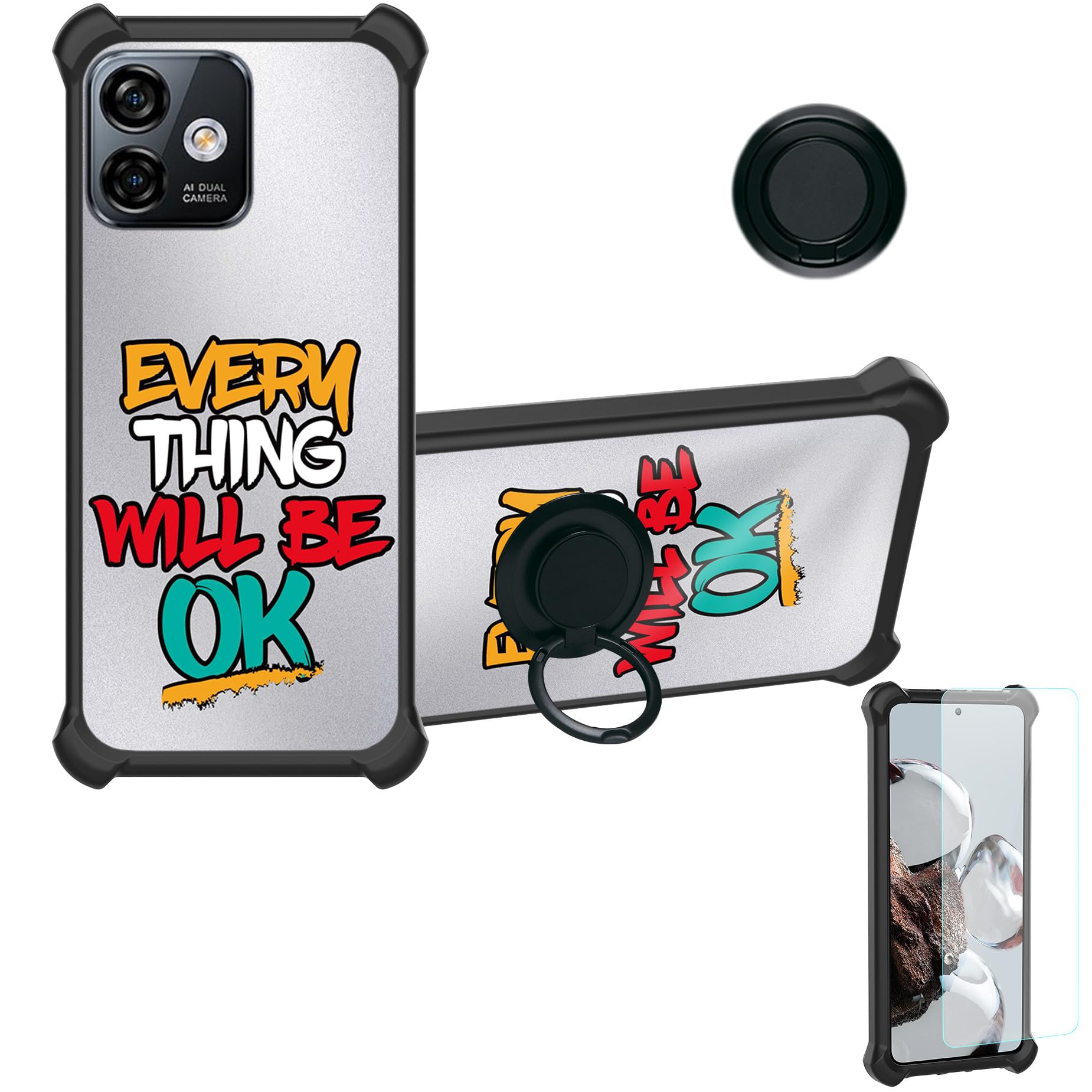 JEZSHTAI Cover Compatibile con Ulefone Note 16 Pro Custodia Trasparente in Silicone Antigraffio Con Design Grafico,Cover Protettiva in TPU Morbida Antiurto e Sottile,C09