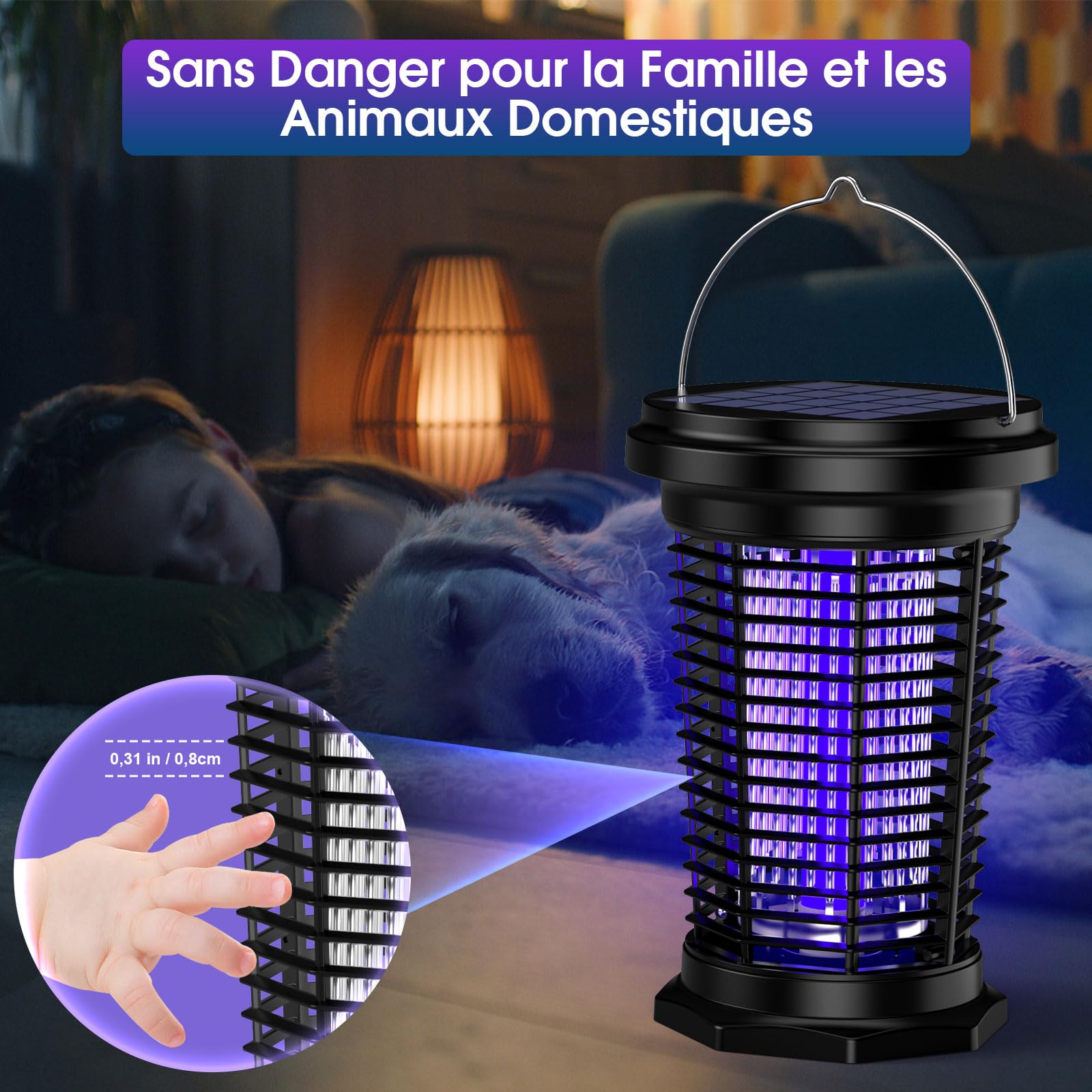 PALONE Lampe Anti Moustique Solaire 4500V