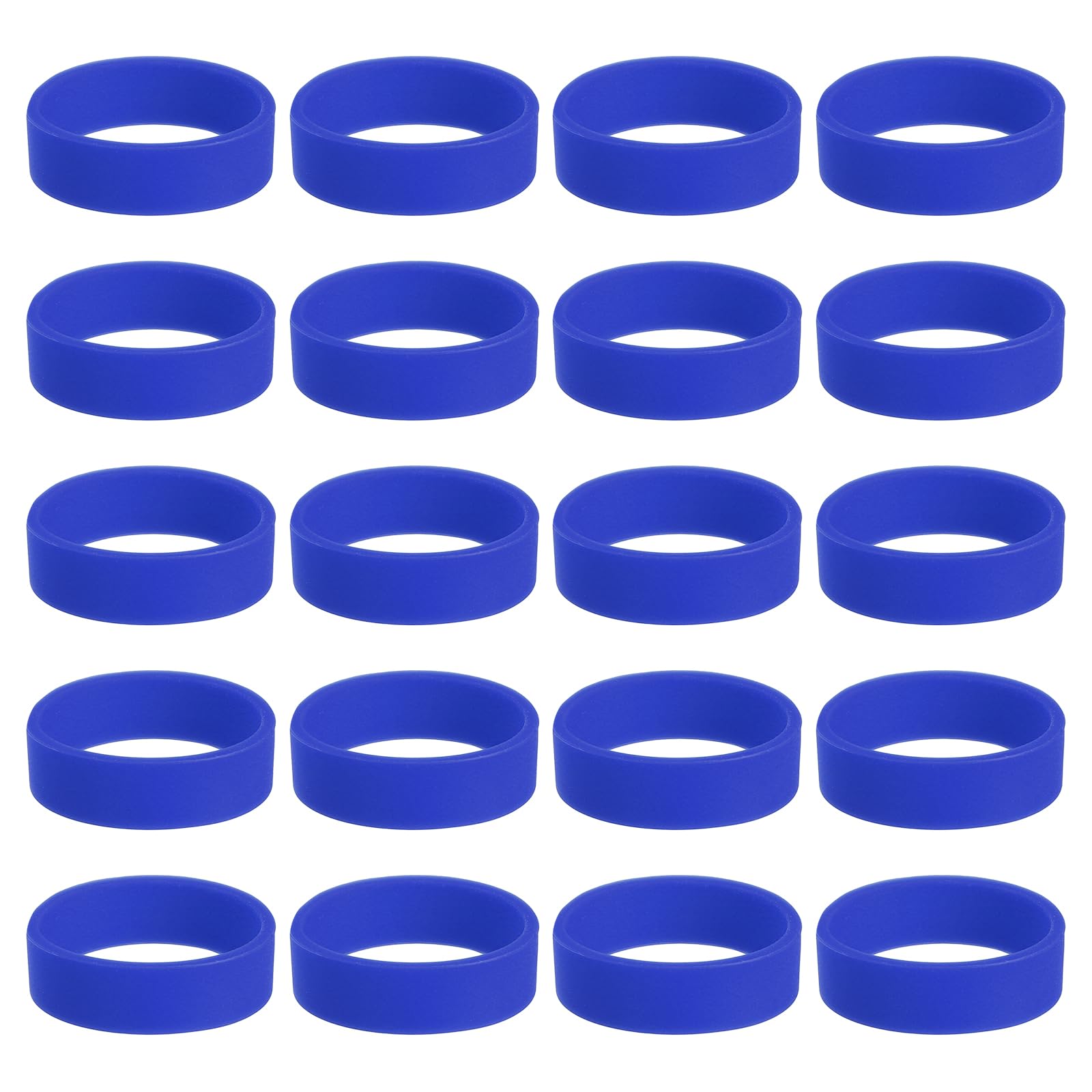 sourcing map 30Pcs Silicone Rubber Bands Non-Slip 1.22 Inch Flat Elastic Rubber Wrapping Bands for Books, Traps, Art, Cord Wraps, Dark Blue