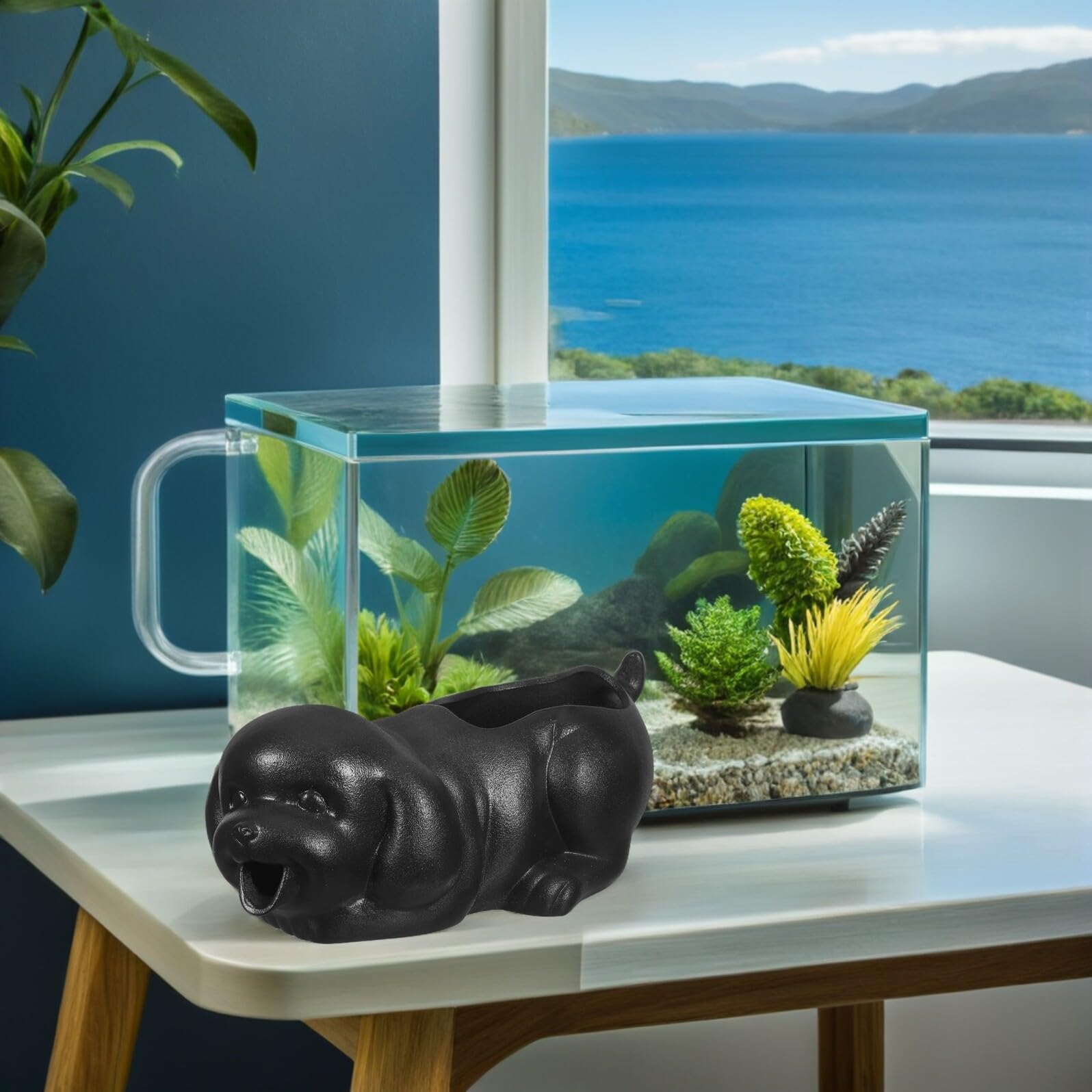 VICASKY Ornement Céramique De Jet Eau pour Aquarium Décoration Céramique pour Aquarium Fontaine Pot pour Cour