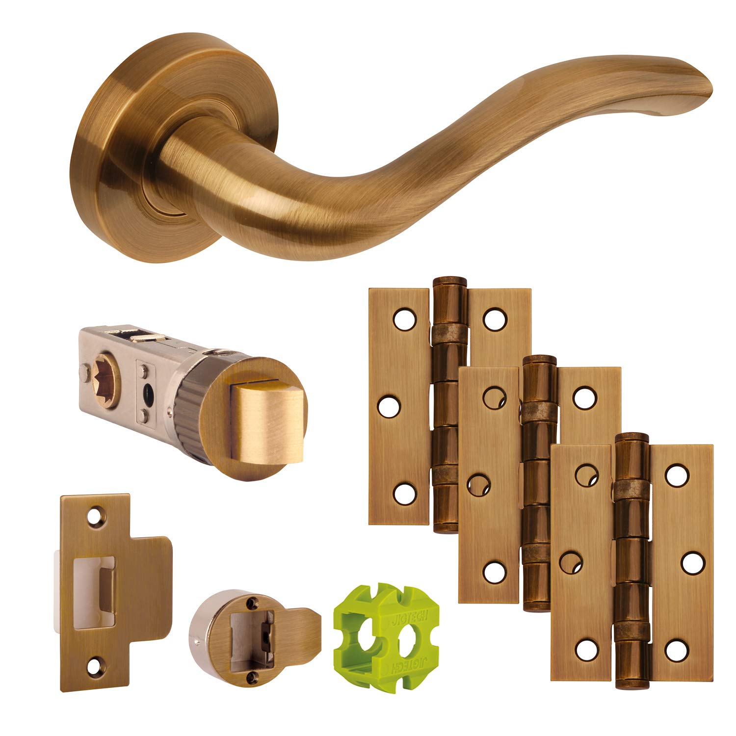 Jigtech Antique Brass Jtb71600 Solar Door Pack-Latch,