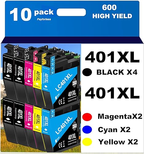LC401XL - Cartuchos de tinta para impresora Brother compatibles con Brother LC401 cartuchos de tinta para impresora Brother MFC-J1010DW MFC-J1012DW