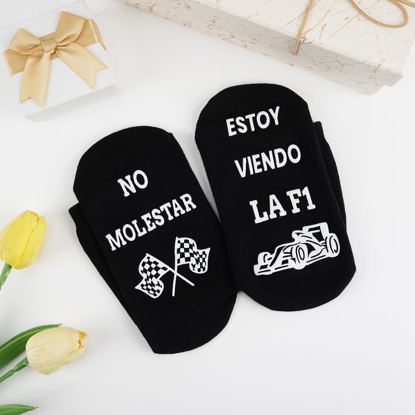 Leikedun Calcetines Divertidos de Fórmula 1 Antideslizantes Regalo Original para Amantes del F1