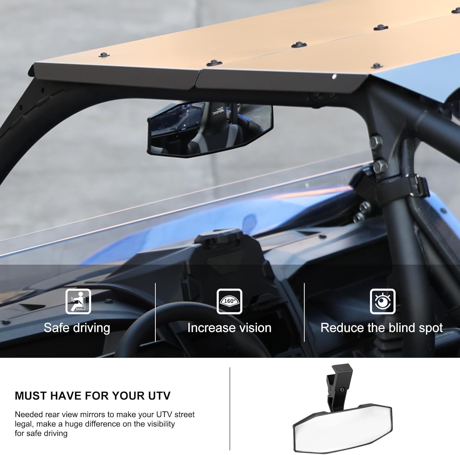 KIWI MASTER Rear View Center & Side Mirrors for Kawasaki Teryx KRX 1000 Accessories Adjustable Folding Rear View Racing Mirror ‎99994-1175