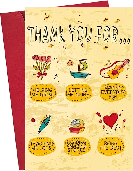 Detuca Cute Teacher Appreciation Cards Gifts from Students, Lovely Thank You Greeting Card, Funny Teacher Appreciation Gifts, Thank You for Helping Me Grow