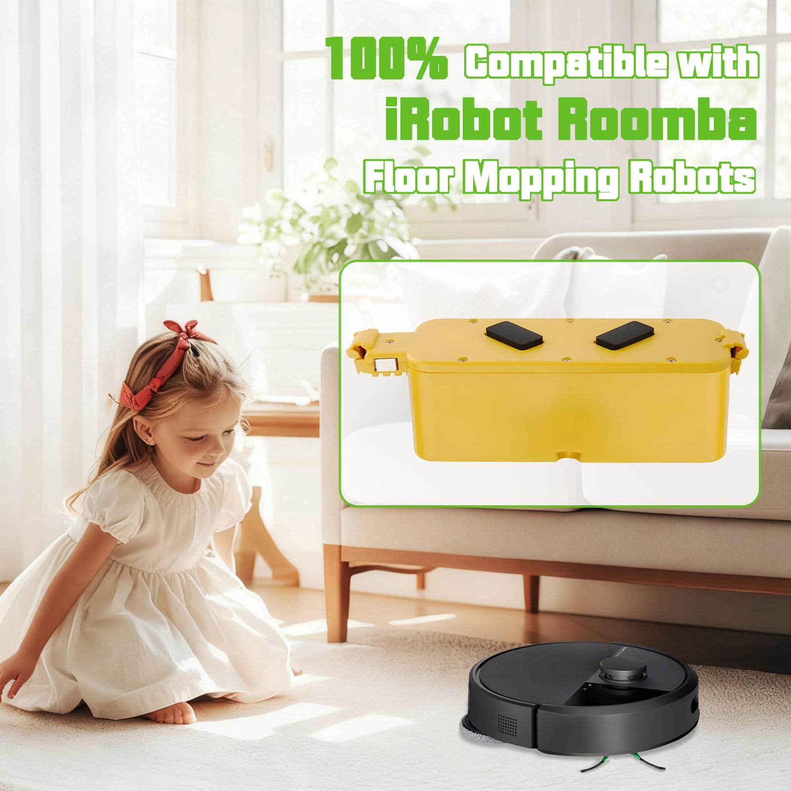 Batteria di ricambio NiMH da 14,4 V 4000 mAh con maggiore sicurezza e durata prolungata – Compatibile con Roomba 400 Serie 405 410 415 416 418 4000 4100 4105 4110 4130 4150 4170 4188 4210 4220