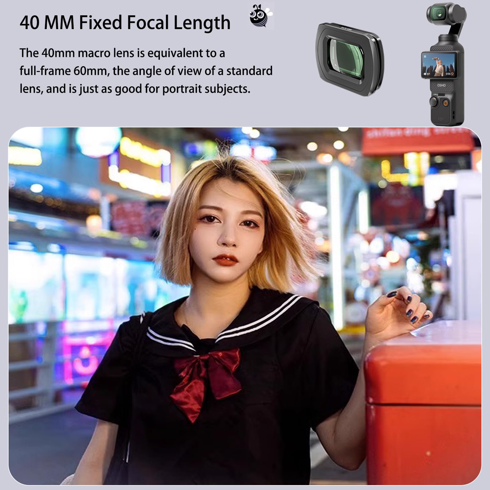 Skyreat Osmo Pocket 3 Makro & 1.17X Anamorphotische Objektiv,Widescreen Cinematic Blue Flare und Makro Linsen für Nahaufnahmen Magnetische Filter Kit für DJI Osmo Pocket 3 Kamera Zubehör