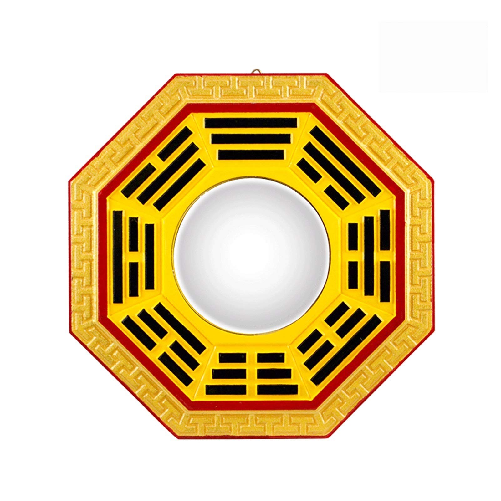 HDBCYUAZ Chinese Bagua Convex Mirror Feng Shui Peach Wood Mirrors Home Entrance(18cm)