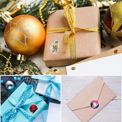 Miniatura 4 de Calcomanías hawaianas (500 unidades), 10 rollos de calcomanías de estética gráfica para vacaciones en la playa, sellos autoadhesivos para niños,