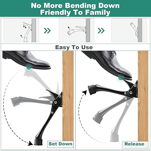 Miniatura 3 de Topes de puerta, tope de puerta abatible de 6 pulgadas, punta de goma antideslizante, tope de puerta resistente de un solo toque para parte inferior