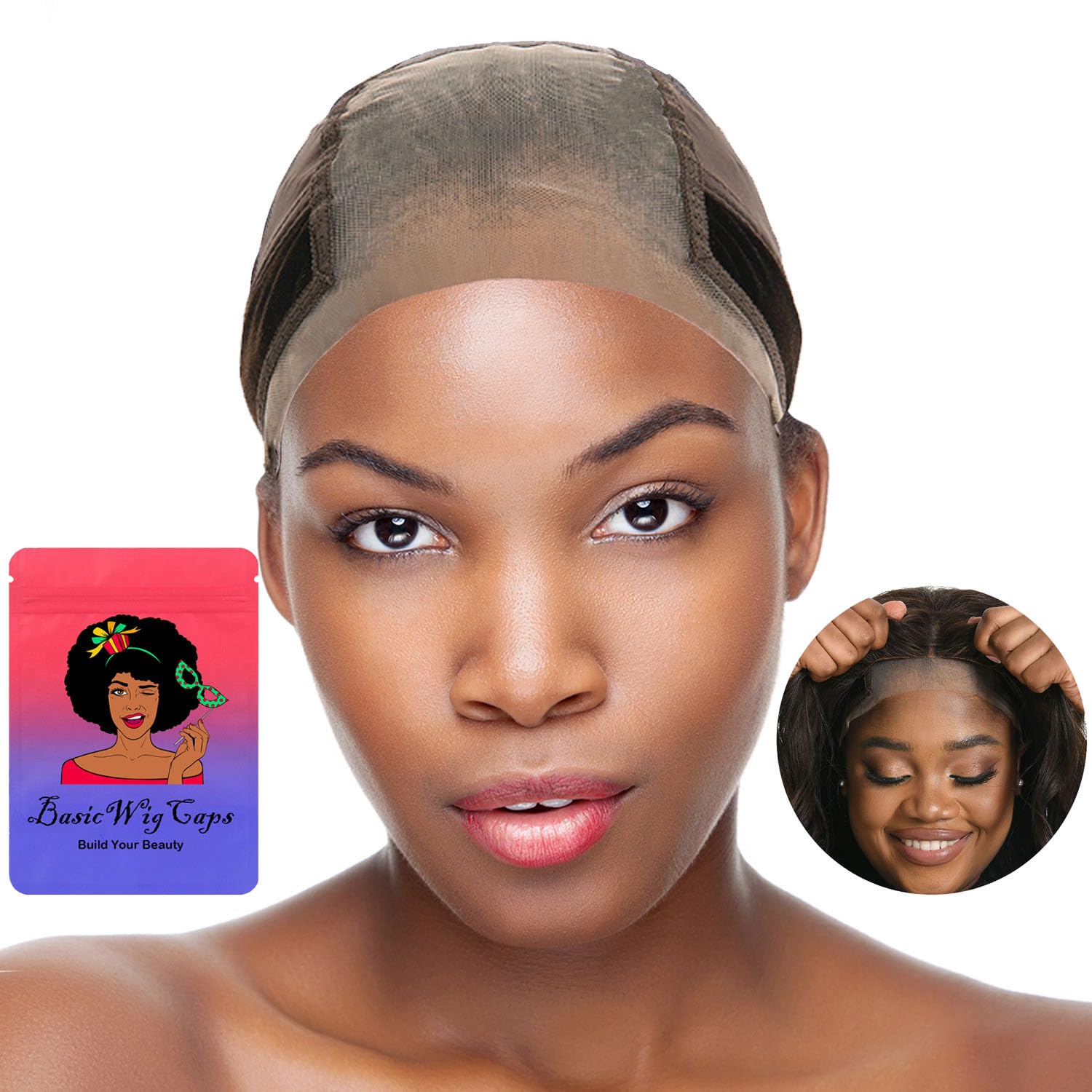Photo 1 of Lace Wig Grip Cap for Women 4x5 Transparent Lace Wig Caps Non Slip Wig Gripper for Keeping Wigs In Place Adjustable Wig Cap(Brown,Medium)