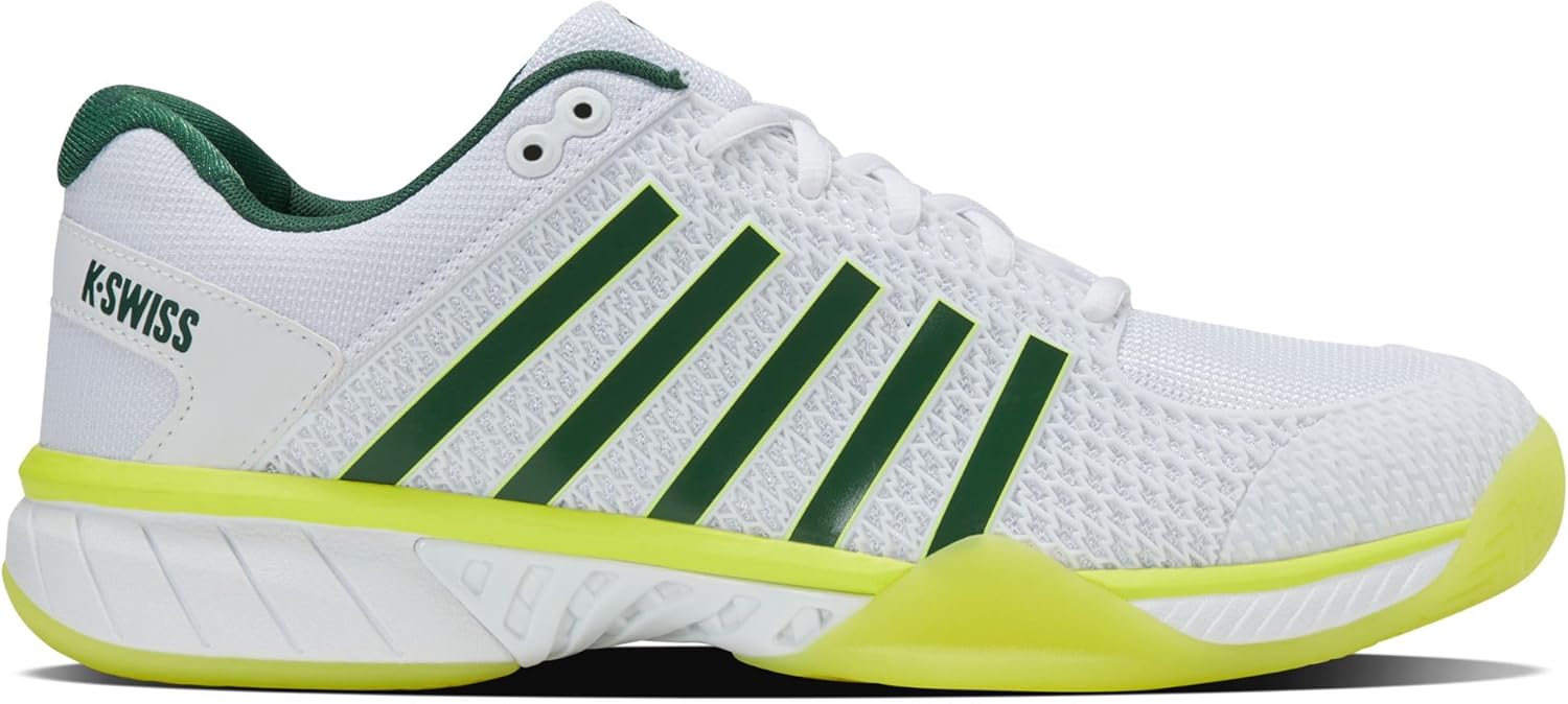 K-Swiss Men's Express Light Pickleball Shoe (White/Neon Lime/Eden)