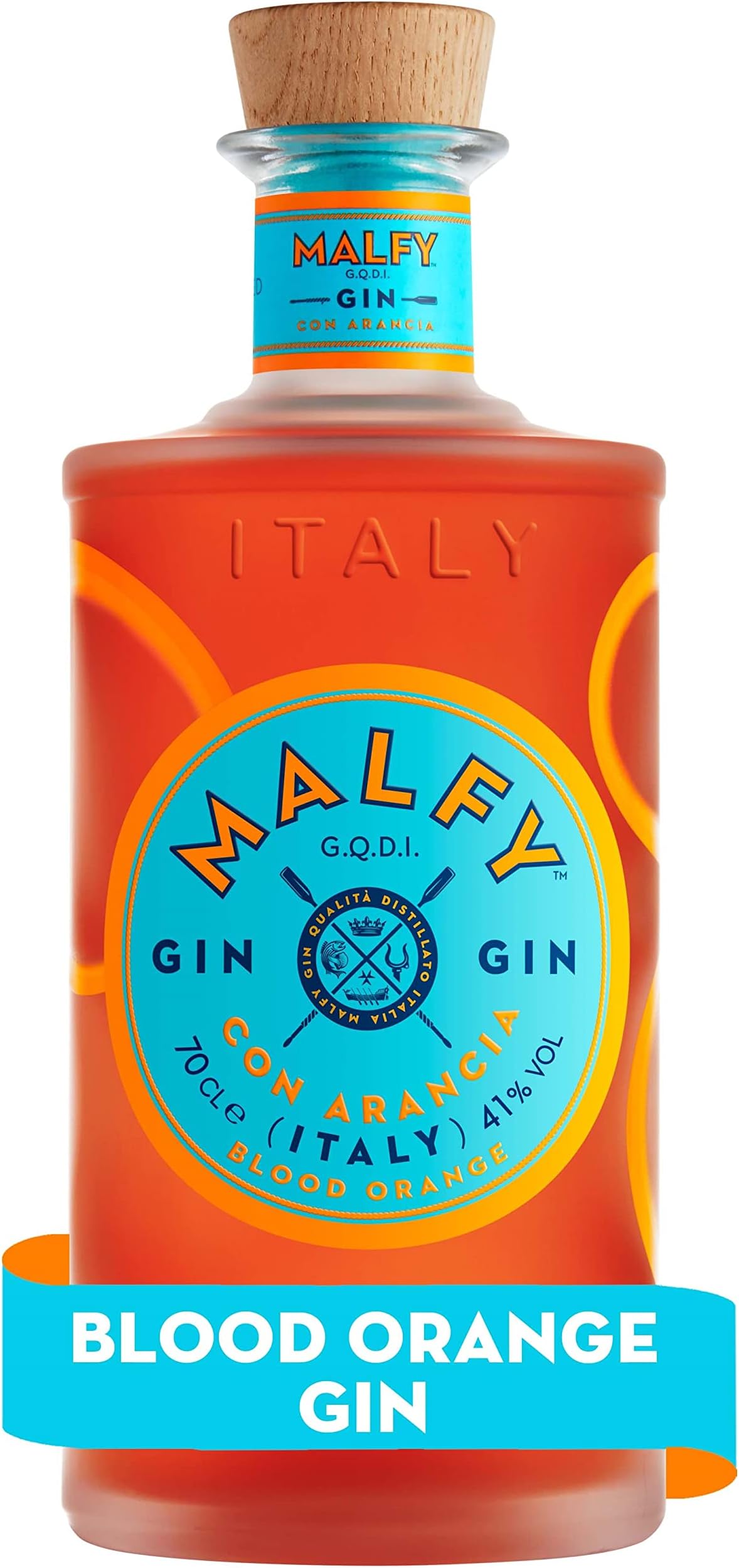 Arancia Sicilian Blood Orange Flavoured Gin | 41% ABV | 70cl | Flavoured Italian Gin | Orange Blossom Notes | Background Notes of Juniper | Orange Flavoured Gin Inspired by the Amalfi Coast