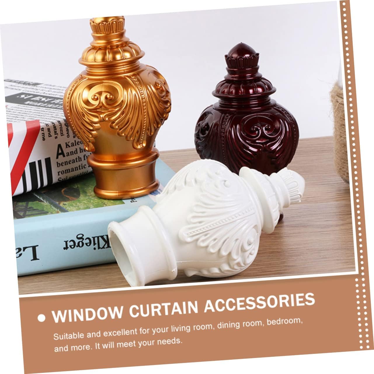 Zerodeko 10pcs Curtain Rod Plug Covers Fit for Types Easy to Install Enhance Your Drapery