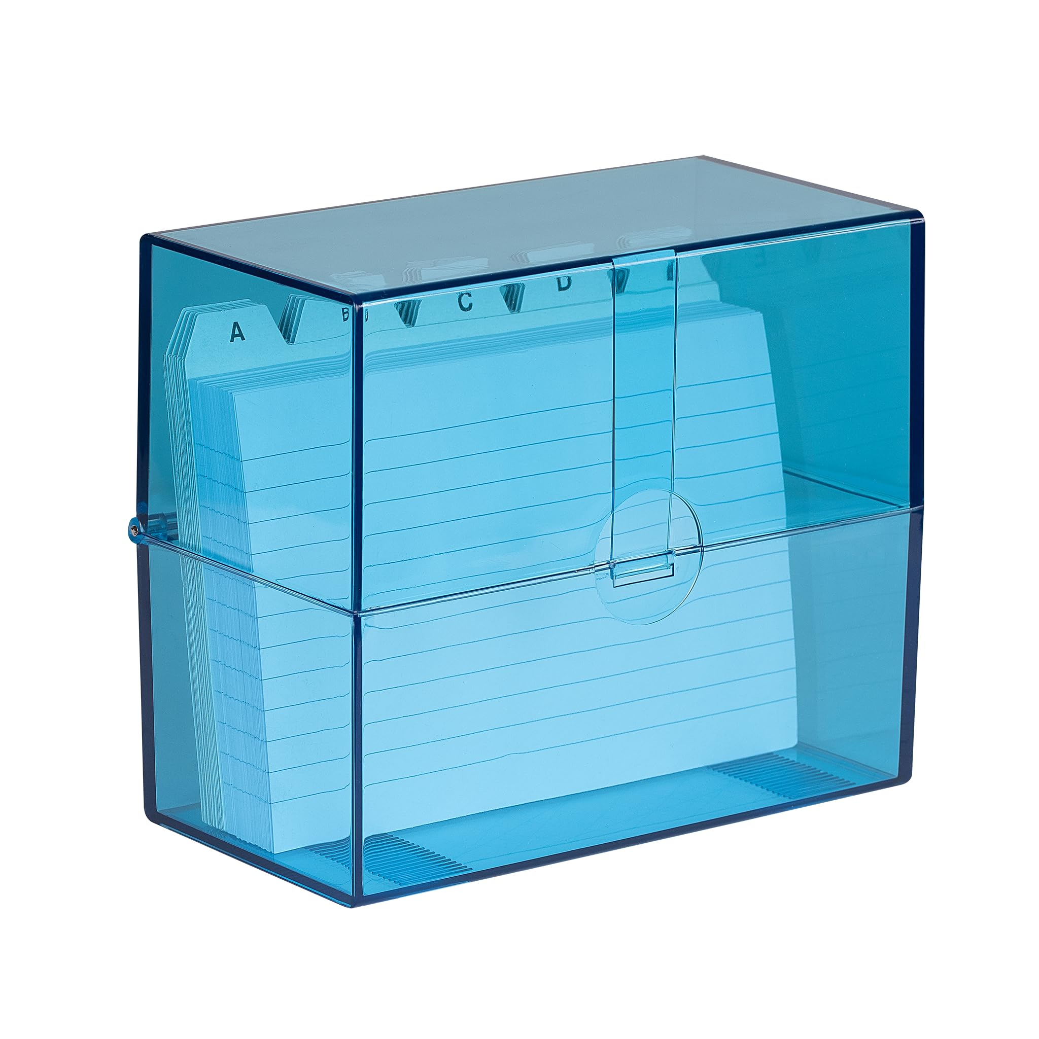 Wedo Fichier A6 avec cartes registre alphabétique 200 cartes Transparent Bleu