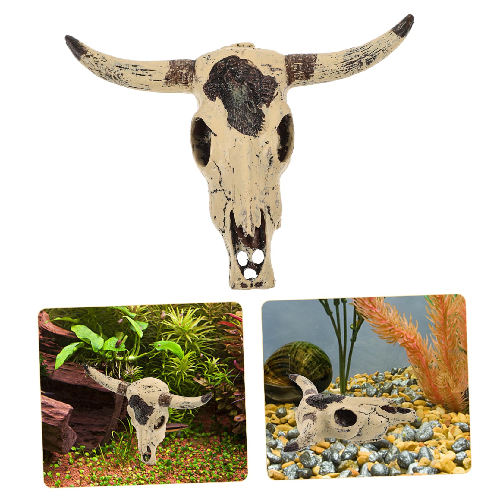 Happyyami 4pièces Décoration Résine De Crâne De pour Aquarium Accessoire Décoratif pour Réservoirs De Reptiles Et Poissons Aménagement Paysager Espace De Cachette pour Animaux