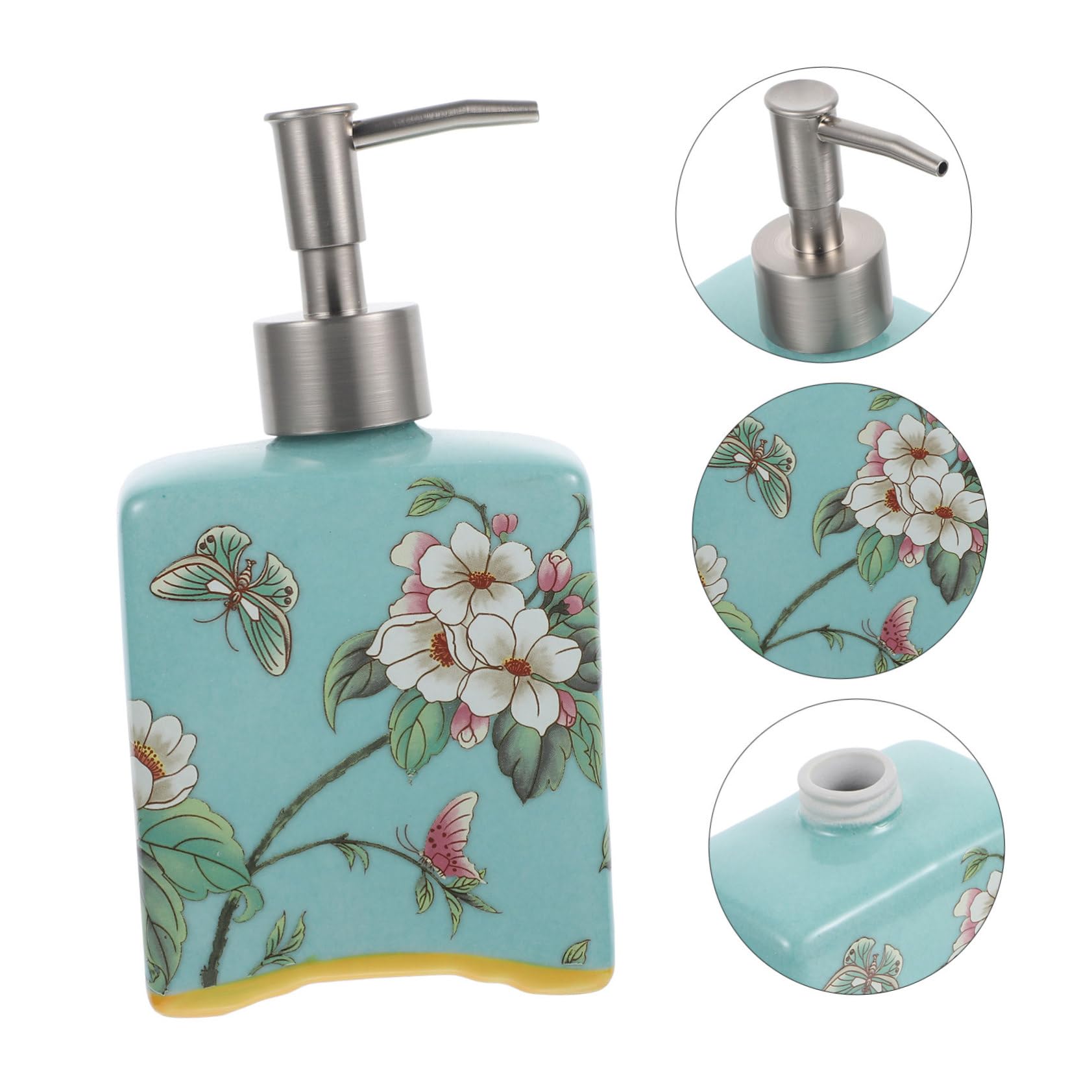 Dispensador de Jabón con Bomba 410ml Cerámica Estampada