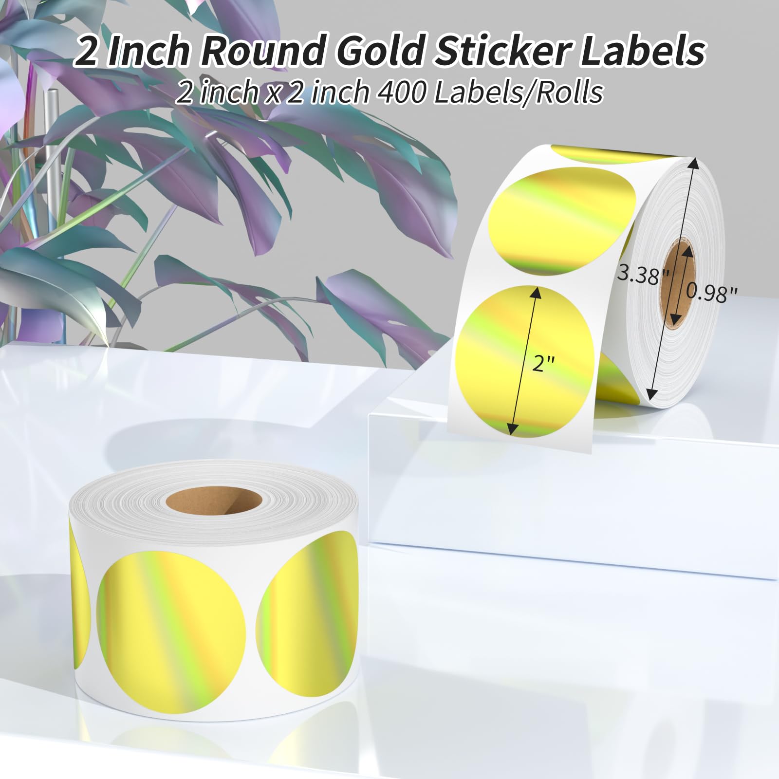 Lot De 750 Étiquettes Autocollantes Thermiques Rondes Multi-Usage Pour Imprimantes D'Étiquettes