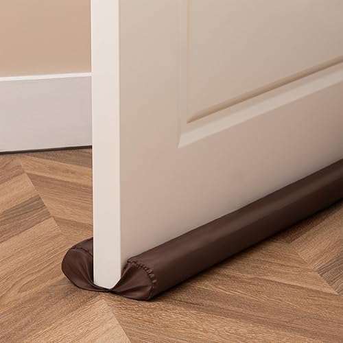 Sunolga Tope impermeable para puerta de 30 pulgadas, bloqueador de ruido ajustable para debajo de la puerta, color marrón