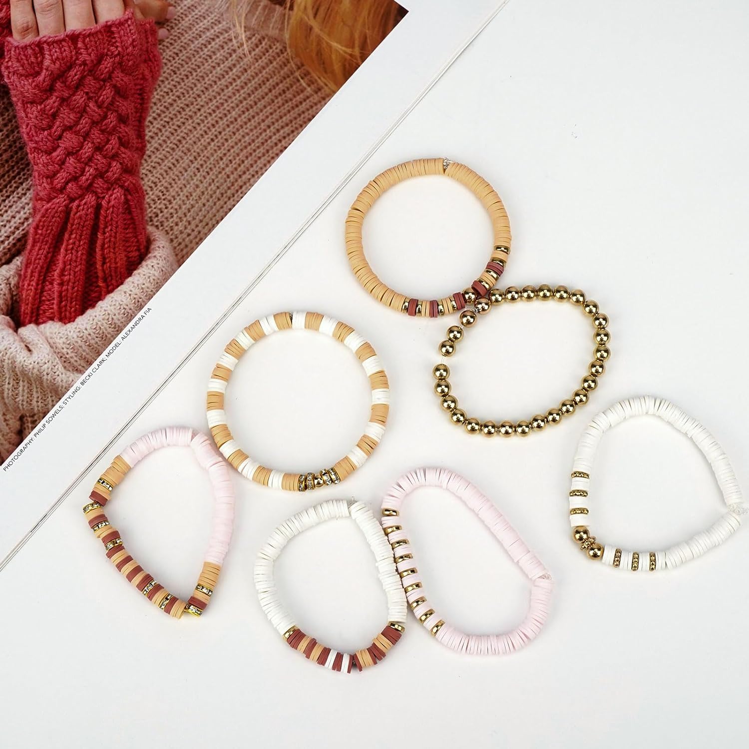 3000 Stück Perlen Set Für Armbänder - 6 Farben Tonperlen 6mm