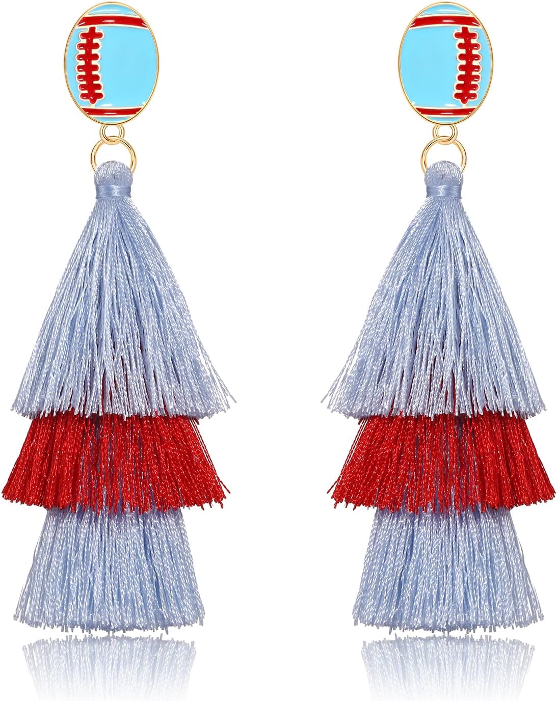 Game Day Earrings Sport Football Tassel Drop Earrings Fun Team Color Statement Earrings Game Day Team Supports Fan Jewelry Gift