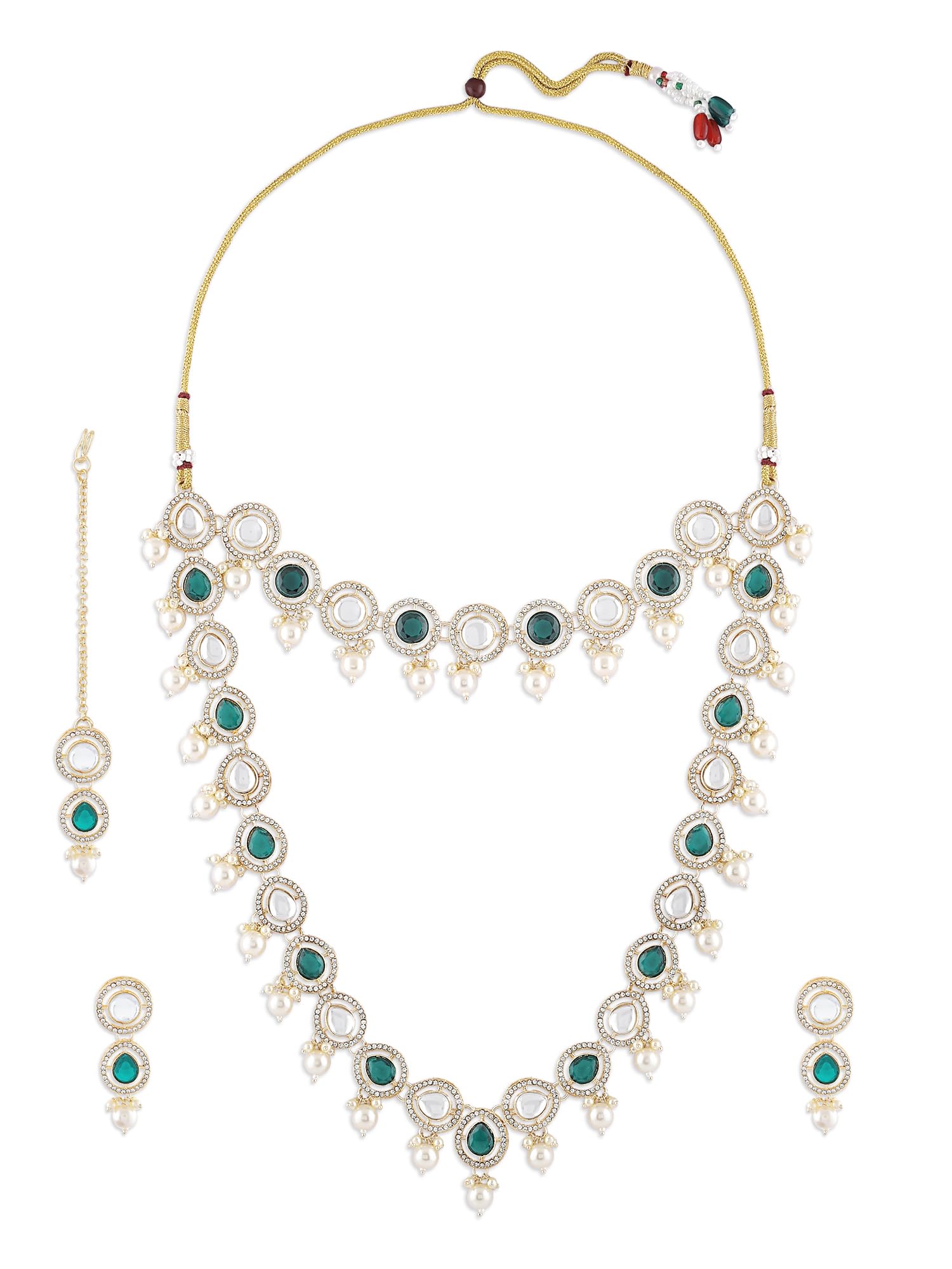 See full amazon price history chart for ZAVERI PEARLS Green Stones Dazzling Austrian Diamonds Layered Bridal Necklace Earring Maangtikka Set For Women-ZPFK17770 ZAVERI PEARLS Green Stones Dazzling Austrian Diamonds Layered Bridal Necklace Earring Maangtikka Set For Women-ZPFK17770 (B0CZXWNSY1) Amazon Price History, Amazon Price Tracker