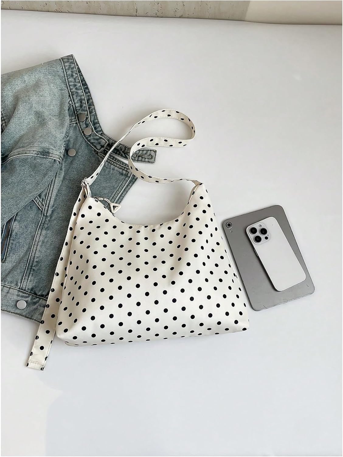 SweatyRocks Women's Polka Dots Tote Shoulder Bag Crossbody Bags with Adjustable Strap