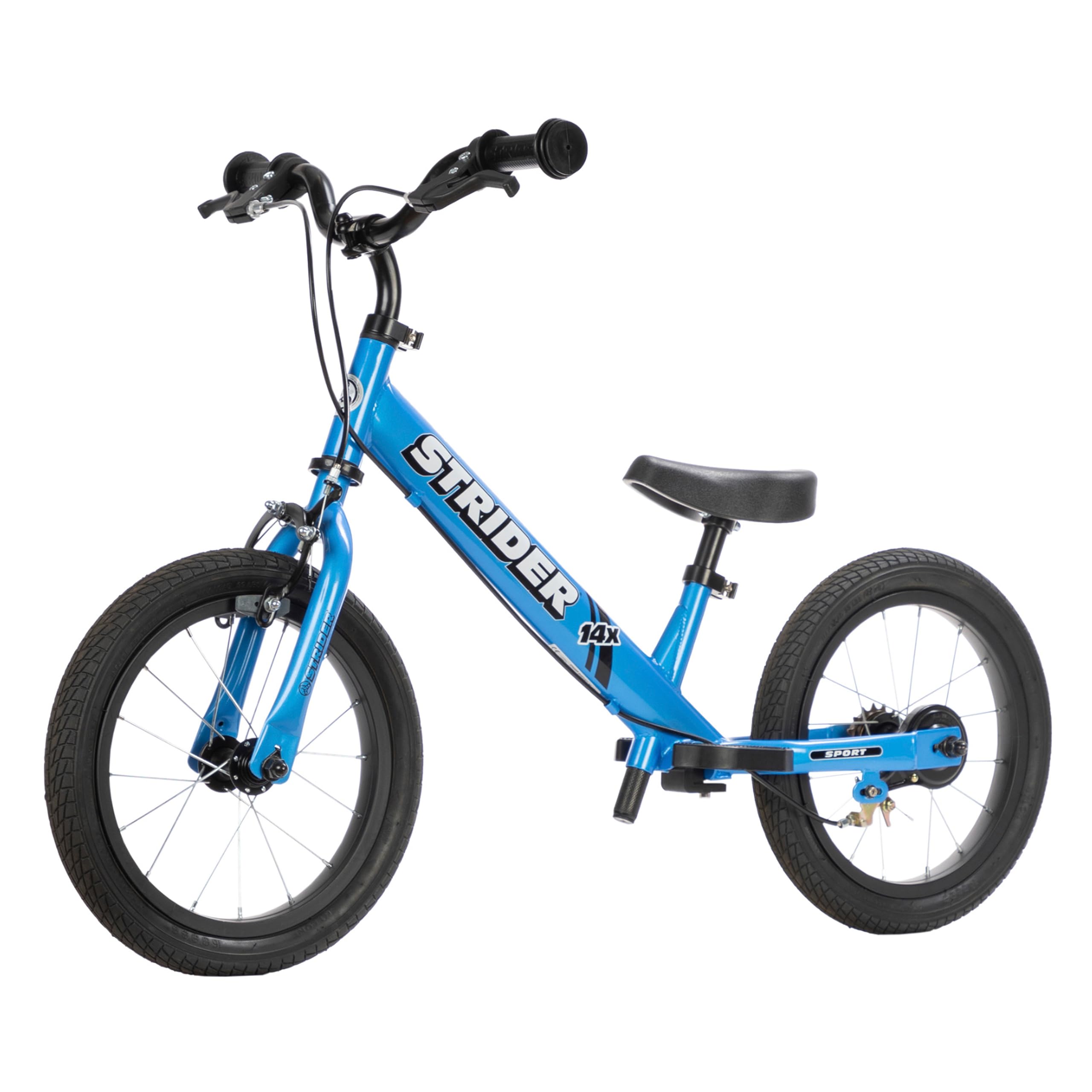 Strider 14x - Bicicleta de Equilibrio para niños de 3 a 6 años - Asas adaptadas, sillín Acolchado, reposapiés y neumáticos para Todo Uso - Montaje fácil