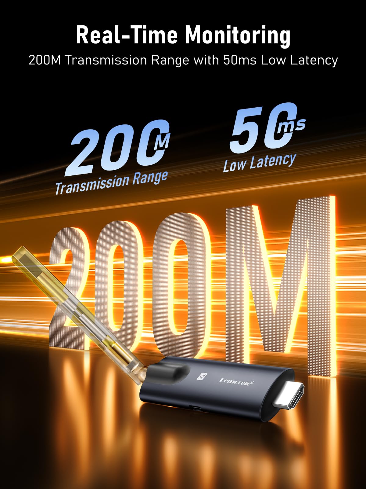 Ricevitore HDMI Wireless (RX) per Streaming da Laptop/Fotocamera a Tablet/Telefono via App TuTuPlay, Live, Sicurezza, Registrazione, 1 TX a 4 RX (Solo RX)