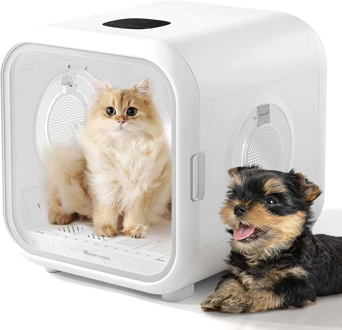 HomeRunPet Automatic Cat Dryer, 40dB Ultra Quiet Pet Dryer Box (Drybo Plus) | Vet-Trusted Safety Design, Patented Fresh Air System, Smart Temperature Control, 360° Even Drying for Cats & Small Dogs, 50L
