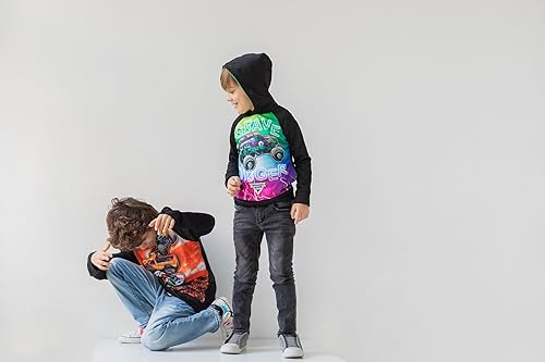 Miniatura 6 de Monster Jam Maximum Destruction El Toro Loco Grave Digger - Sudadera con capucha de forro polar para niños pequeños y grandes