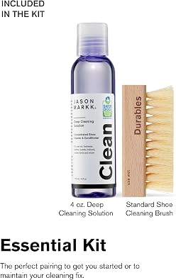 Jason Markk Essential Kit & Suede Kit, Shoe Cleaner, 4-Piece Set, Deep Cleaning Solution, Durables & Suede Brush, Stain Eraser for Sneaker Care, Ideal for Footwear