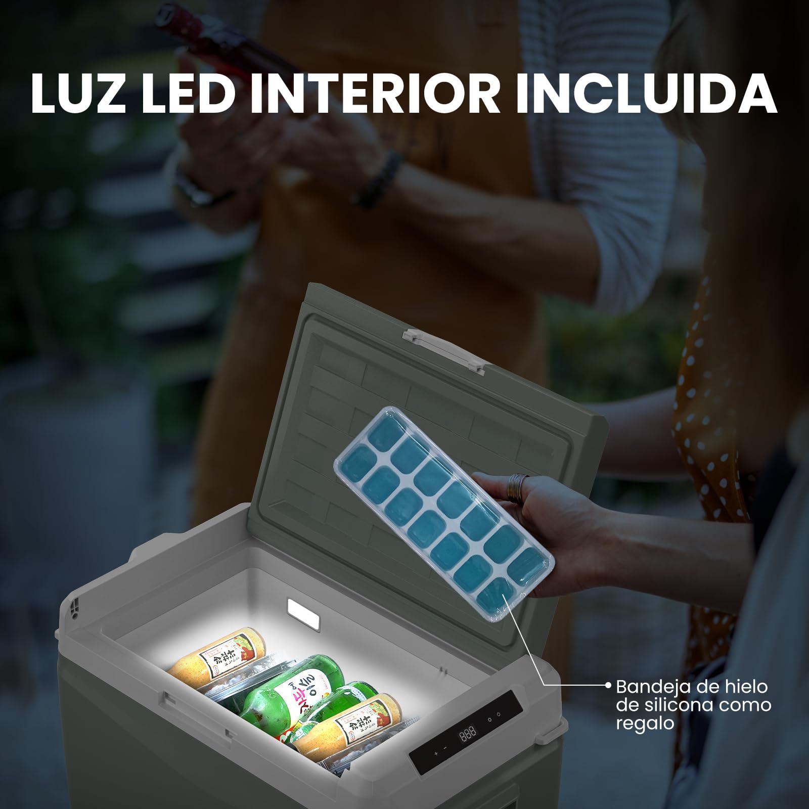 Alpicool GC30 Nevera Portátil Eléctrica 29L, 2026 de Nevera de Coche 12V /24V DC, 20°C a -20°C Nevera Compresor, Refrigerador de Coche para Hogar,Camping,Viajes,Automóvil,Bandeja de Hielo Incluida