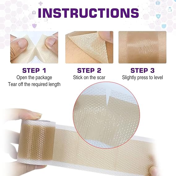 Lejuv Silicone Patches, Reusable Medical-Grade Lejuv Silicone Face Tape, 1.6in X 4.7ft Lejuv Overnight Beauty Patches for Forehead, Eyes, Mouth, Neck, Cut to Fit (1PCS)