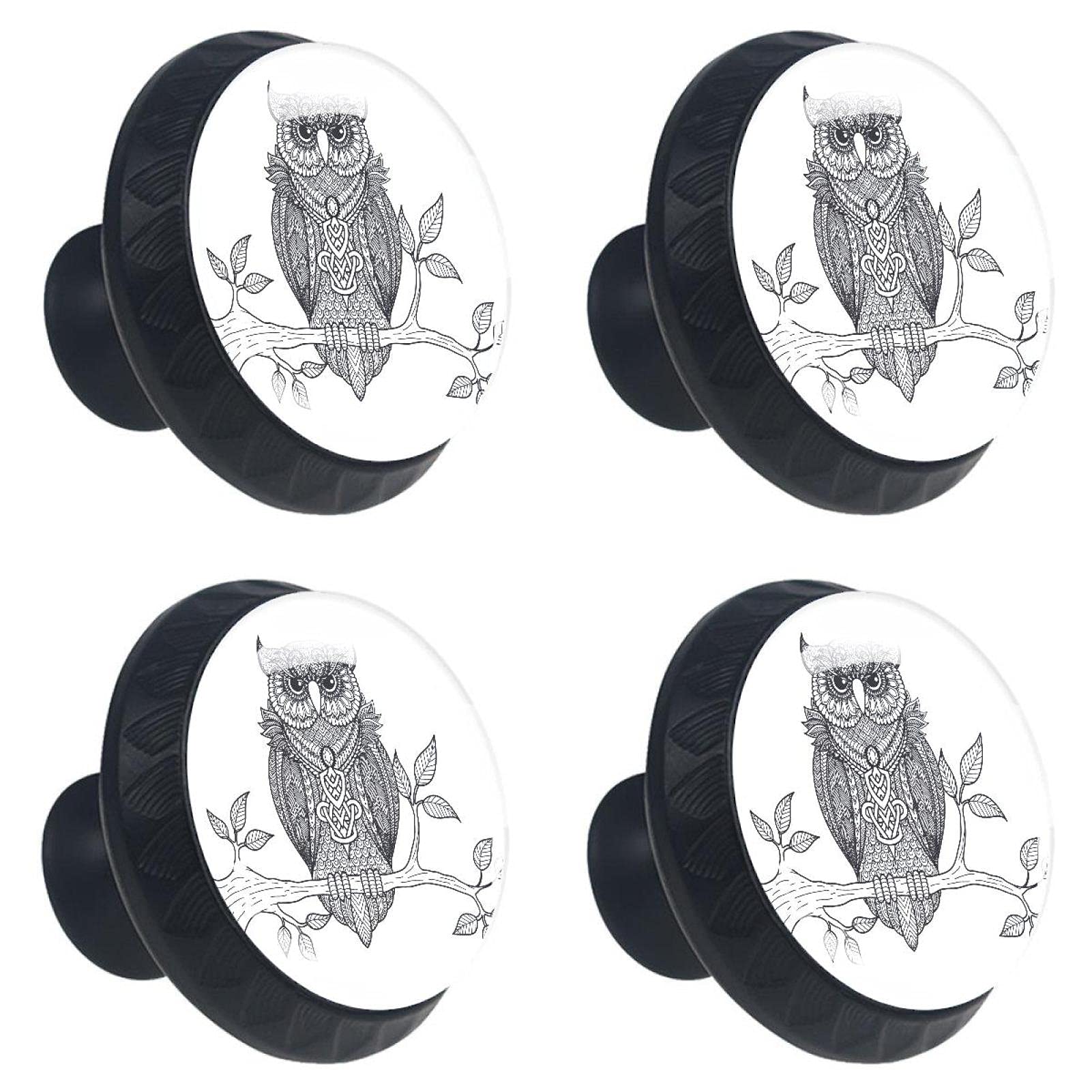 Boutons de tiroir en cristal pour armoire placard commode poignée chouette