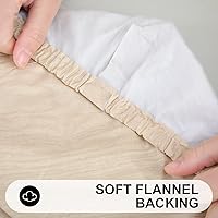 Vista 5 de smiry Mantel rectangular, impermeable, elástico ajustable para mesas de 4 pies, manteles de vinilo con parte trasera de franela lavable para picnic