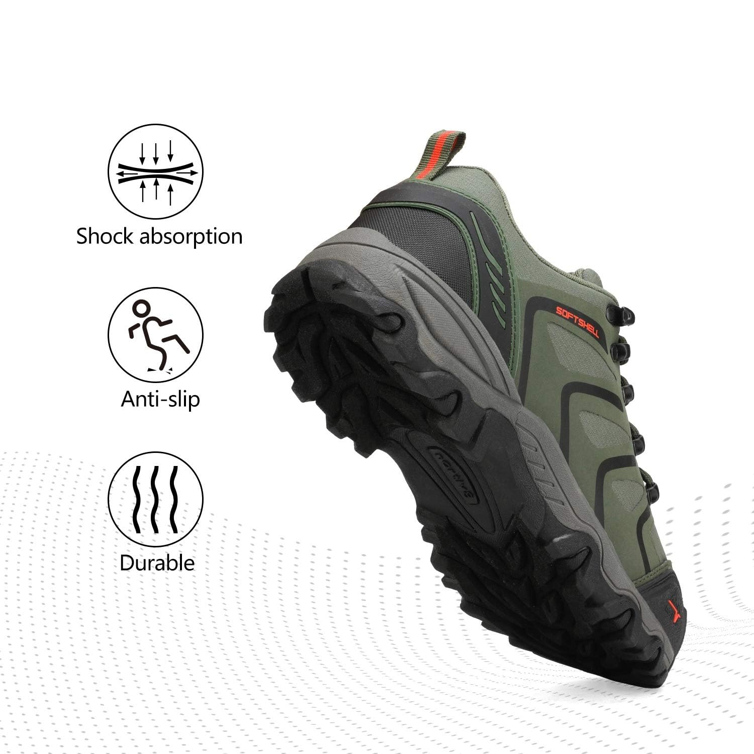 NORTIV 8 Herren wasserdichte Wanderschuhe Low Top Leichte Outdoor Trekking Camping Trail Wanderschuhe