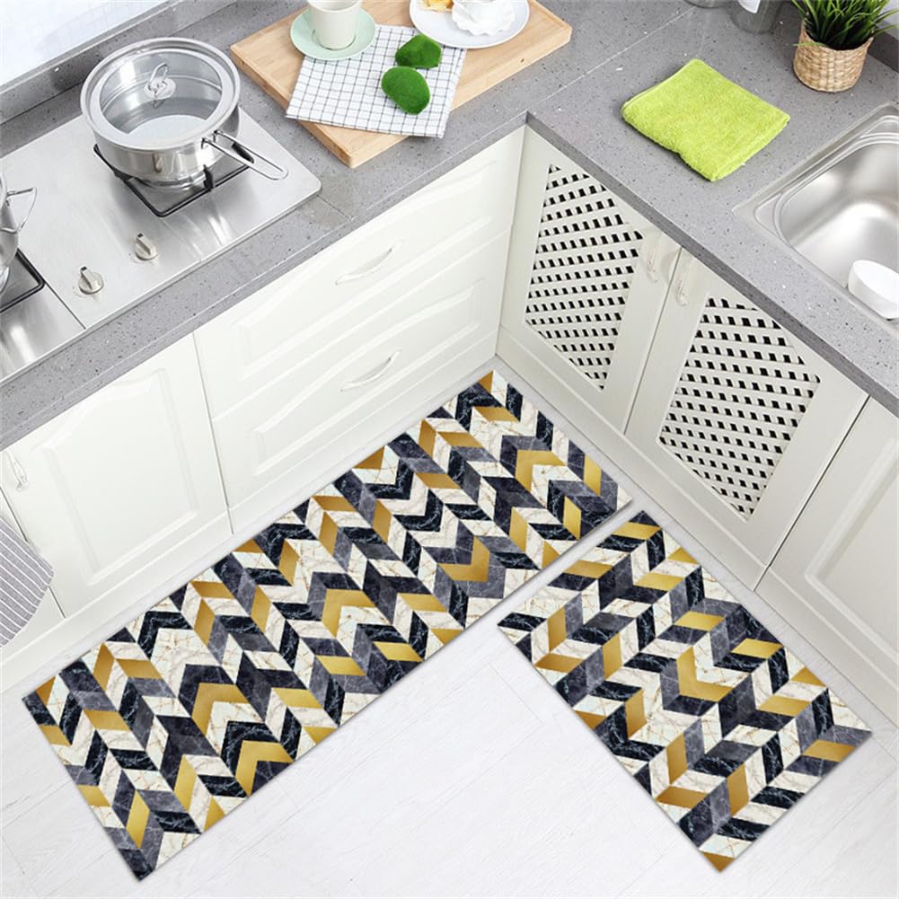 KüChenläUfer KüChenmatte 45x120cm, KüChenteppich Waschbar rutschfest, Teppich LäUfer Flur FußMatte Badematten, Wasser öL Aufnehmen Teppich KüChe Set für KüChe Wohnzimmer, Badezimmer Coloured