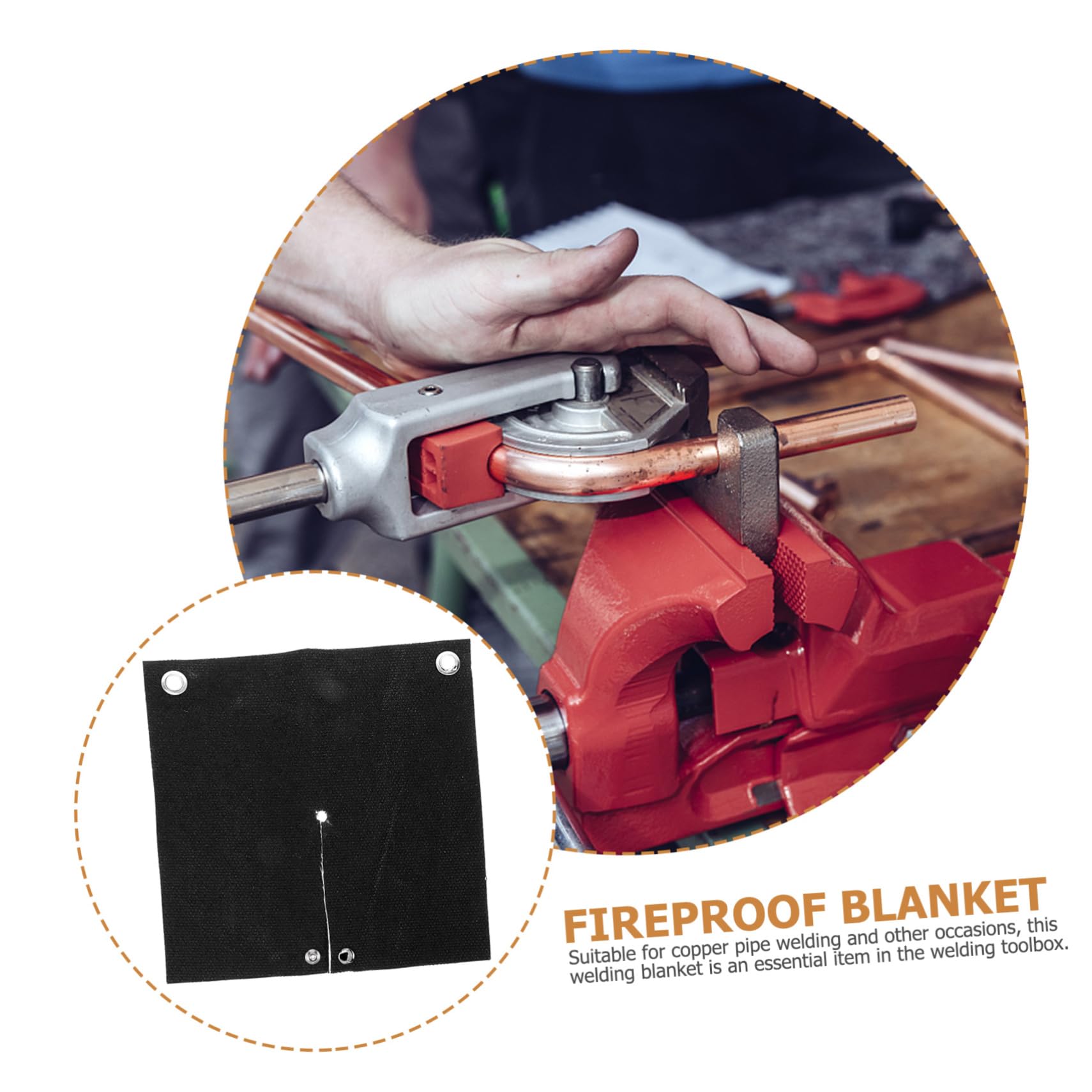 3 Pièces Couverture de soudage de tuyaux en cuivre tapis fosse fil thermique isolation fire blanket couverture anti-feu pour le soudage couverture en fibre de verre fibres de verre