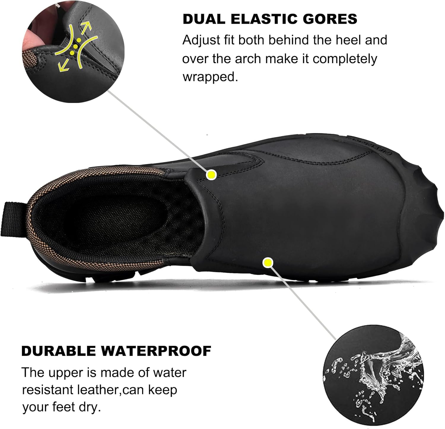 UPIShi Men's Waterproof Slip On Leather Hiking Outdoor Walking Casual Loafers Work Shoes - Image 6