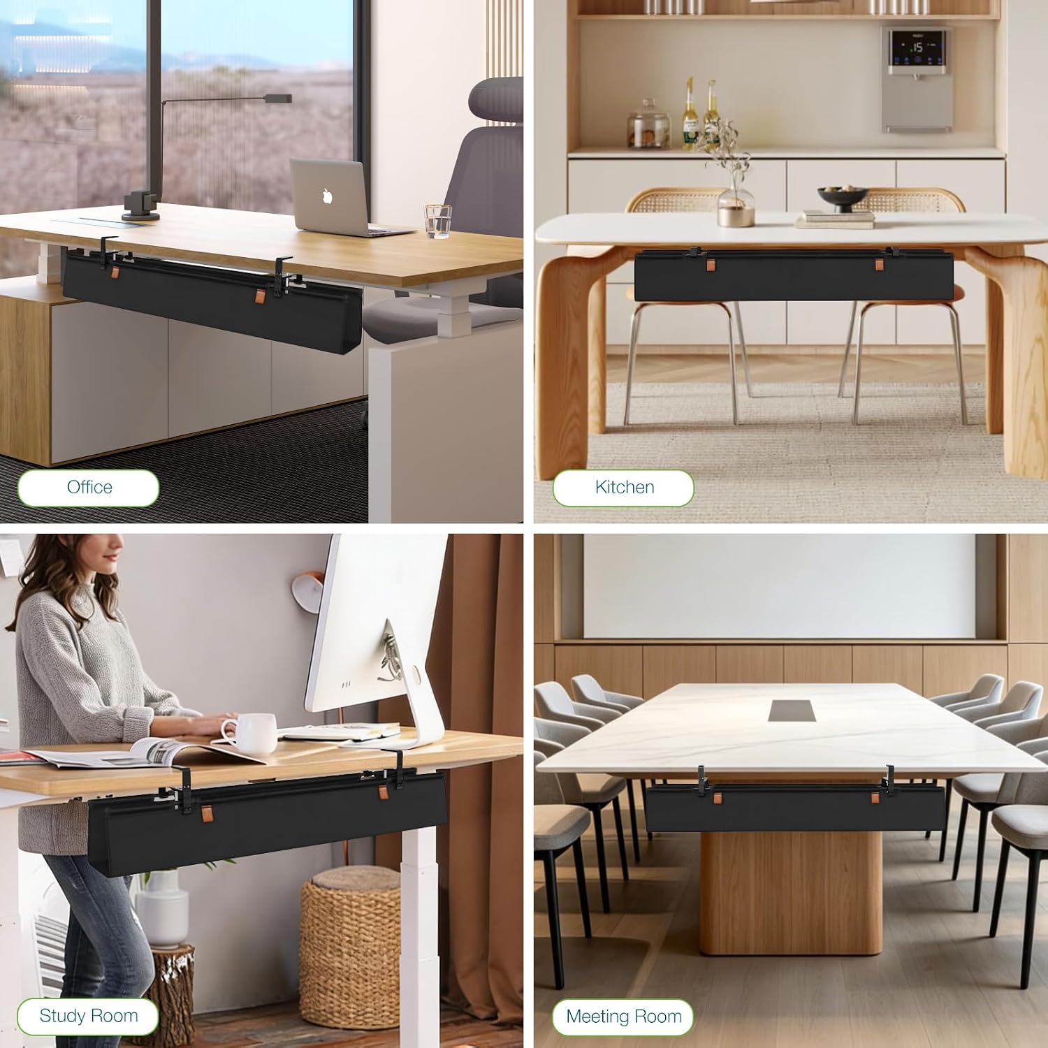 KEEGH Under Desk Cable Management Tray, 40 inch No Drill Cord Organizer